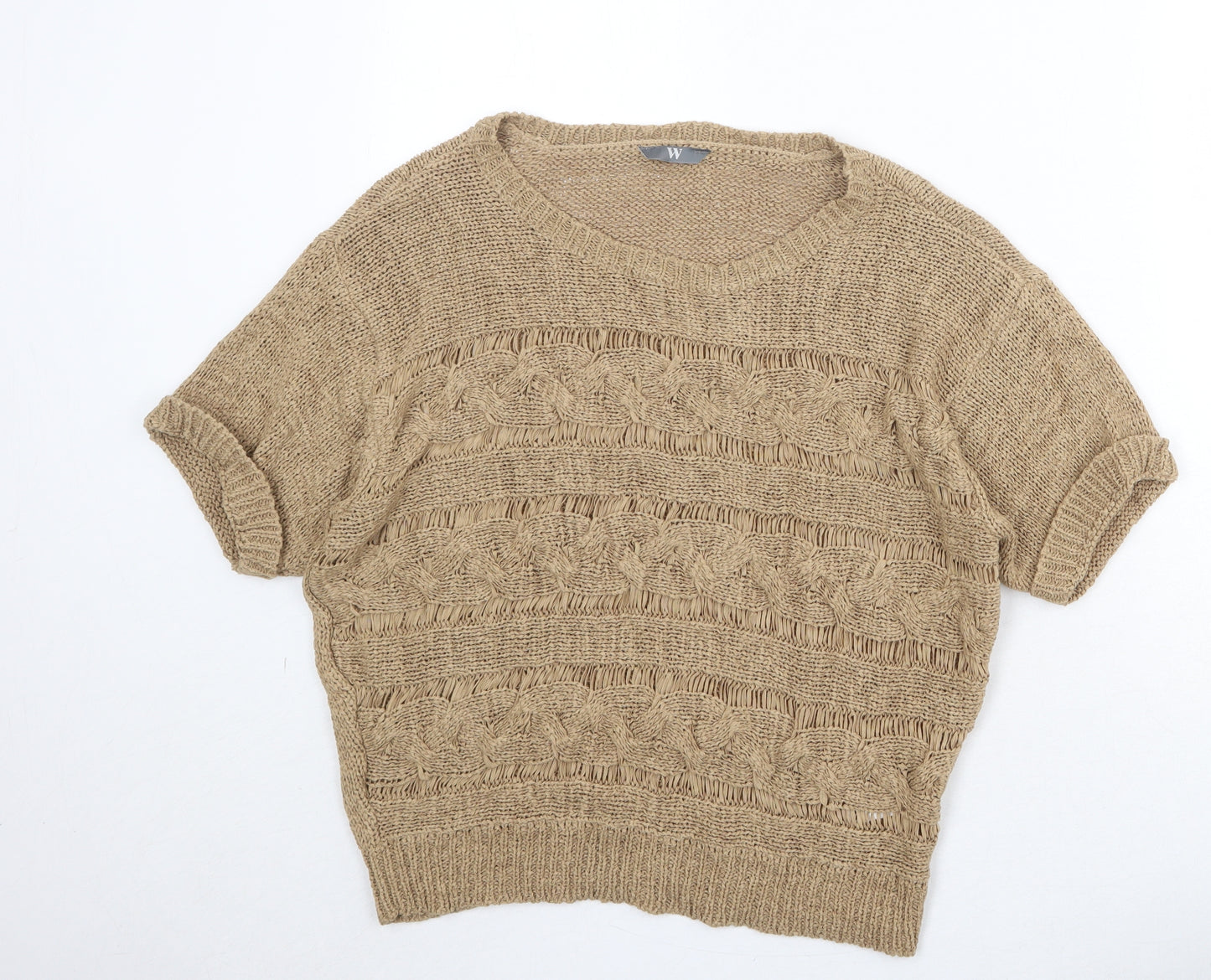 BHS Womens Brown Round Neck Acrylic Pullover Jumper Size 14