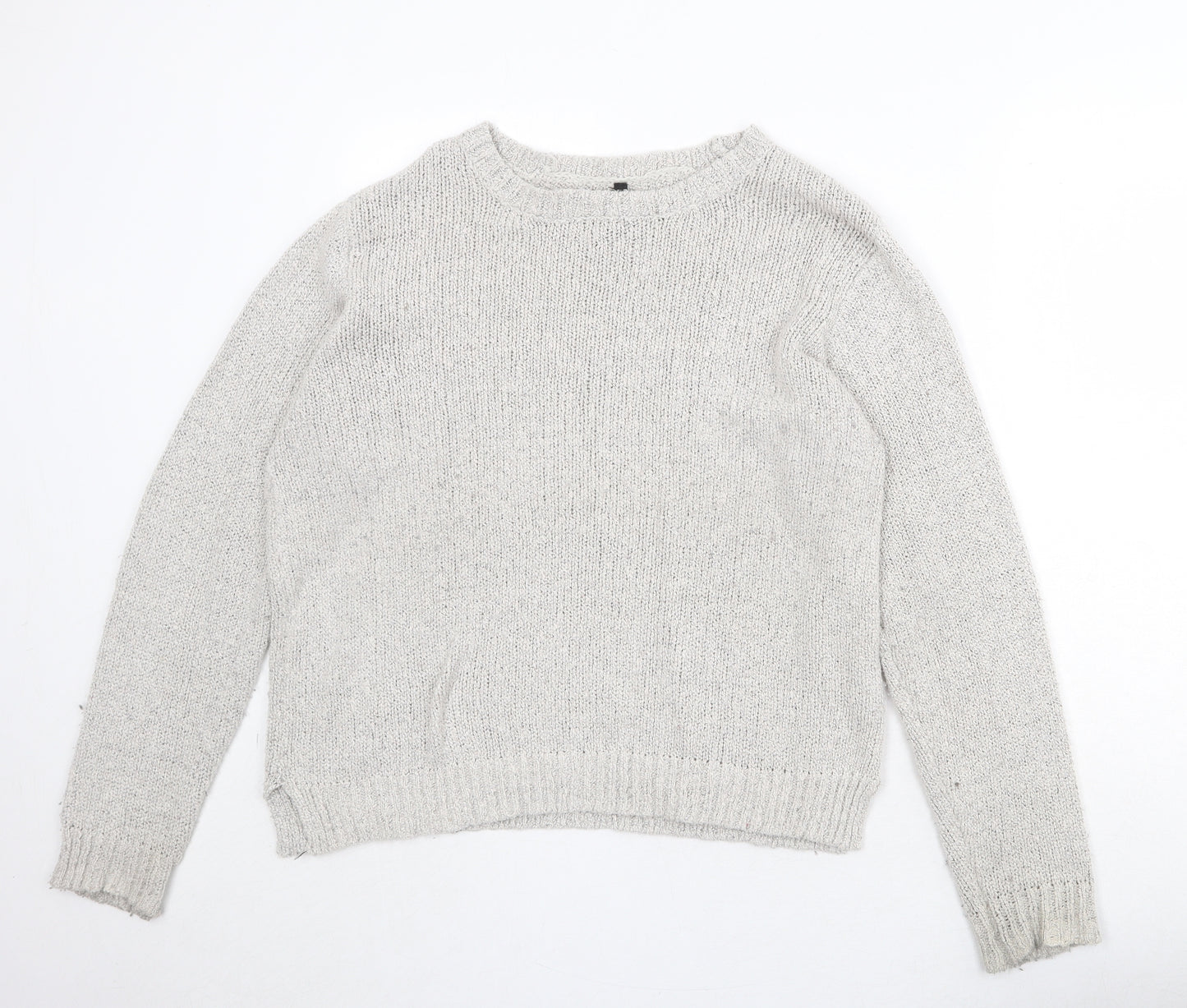 Garage Womens Grey Round Neck Acrylic Pullover Jumper Size XL