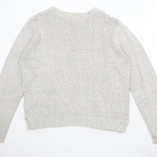 Garage Womens Grey Round Neck Acrylic Pullover Jumper Size XL