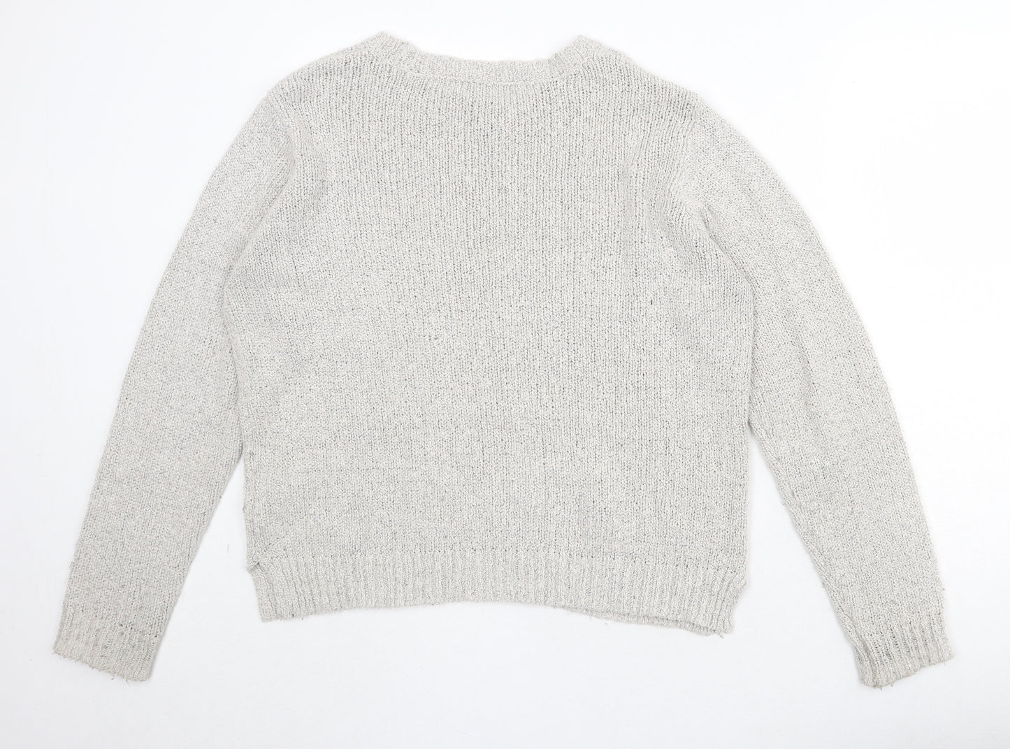 Garage Womens Grey Round Neck Acrylic Pullover Jumper Size XL