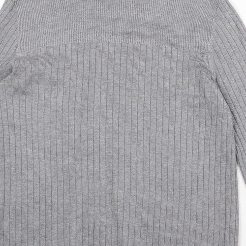 Dorothy Perkins Womens Grey Round Neck Viscose Pullover Jumper Size 12