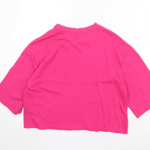 Divided Womens Pink Cotton Pullover Sweatshirt Size S Pullover