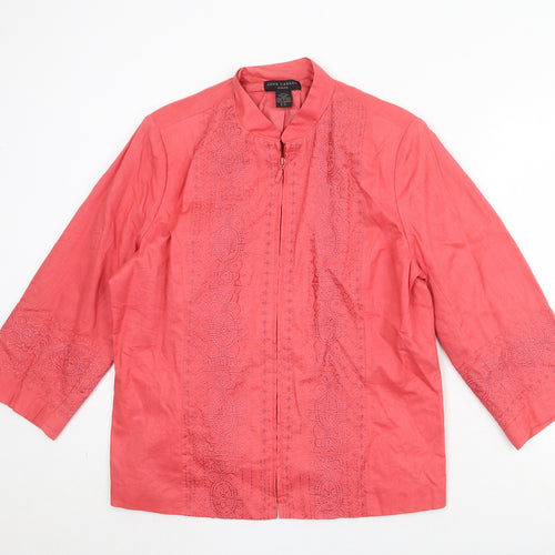 Anne Carson Womens Pink Jacket Size 2XL Zip