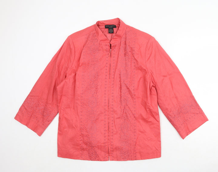 Anne Carson Womens Pink Jacket Size 2XL Zip