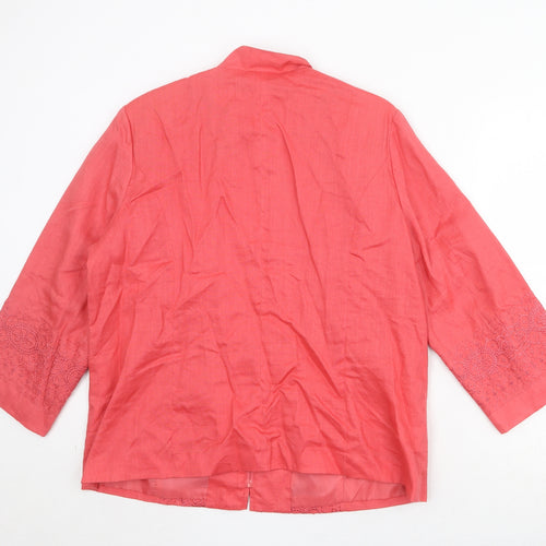 Anne Carson Womens Pink Jacket Size 2XL Zip