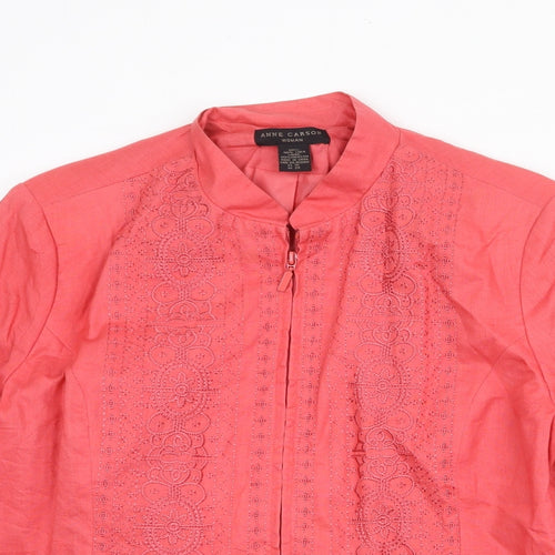 Anne Carson Womens Pink Jacket Size 2XL Zip