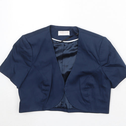 Anna Rose Womens Blue Cotton Jacket Blazer Size 10