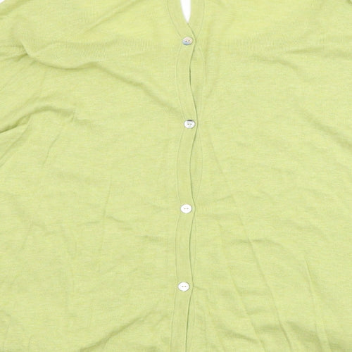 Saskia Womens Green Round Neck Cotton Pullover Jumper Size XL