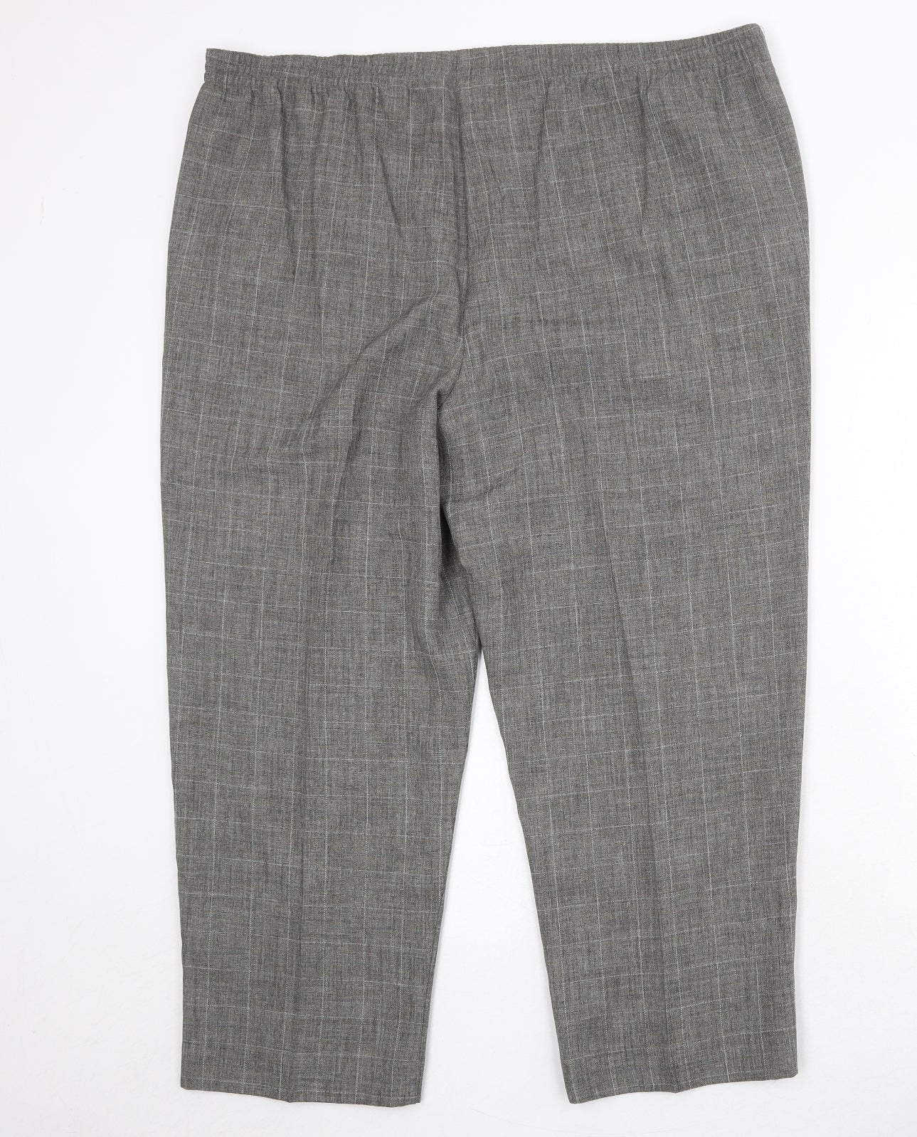 Bonmarché Womens Green Check Polyester Trousers Size 18 Regular