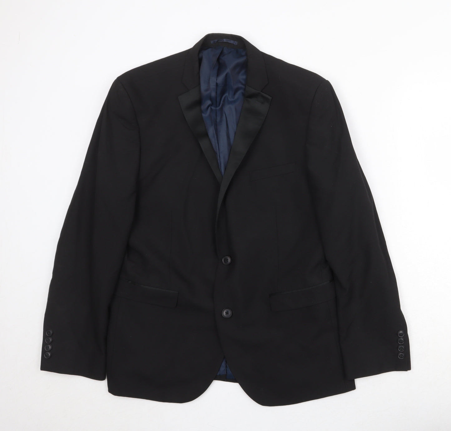 NEXT Mens Black Polyester Jacket Suit Jacket Size 42 Regular
