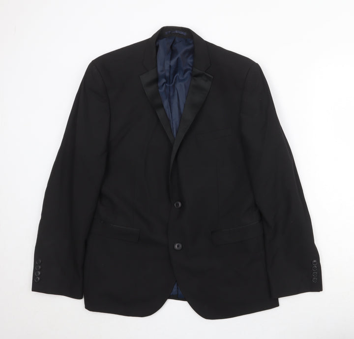 NEXT Mens Black Polyester Jacket Suit Jacket Size 42 Regular