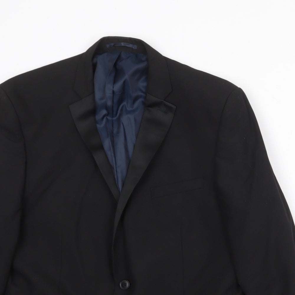 NEXT Mens Black Polyester Jacket Suit Jacket Size 42 Regular
