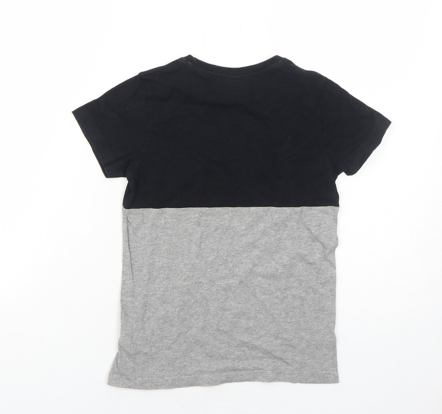 Batman Boys Grey Colourblock Cotton Pullover T-Shirt Size 7 Years Round Neck Pullover