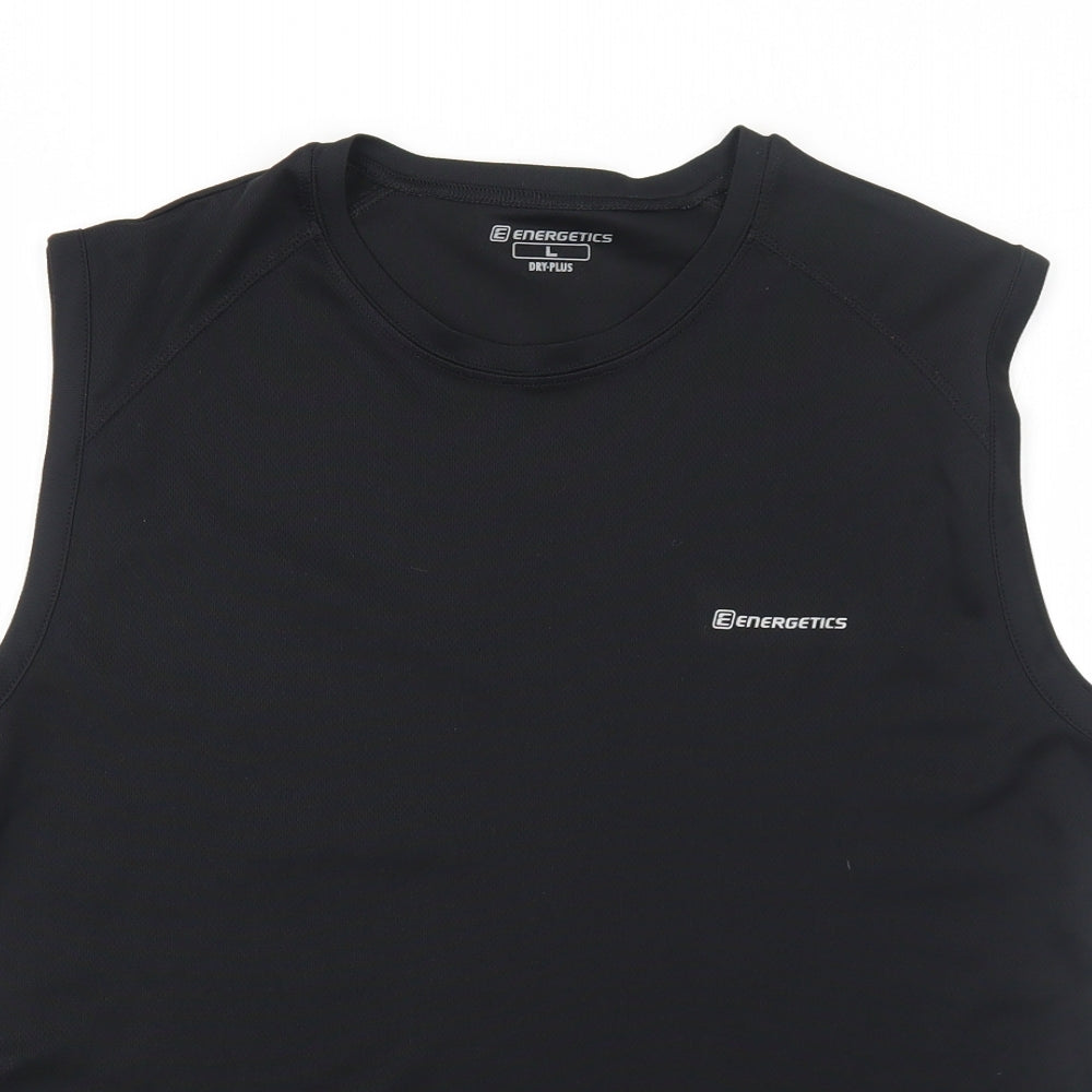 ENERGETICS Mens Black Polyester Basic Tank Size L Round Neck Pullover