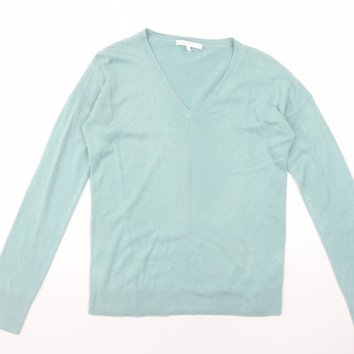 NEXT Womens Green V-Neck Acrylic Pullover Jumper Size 10