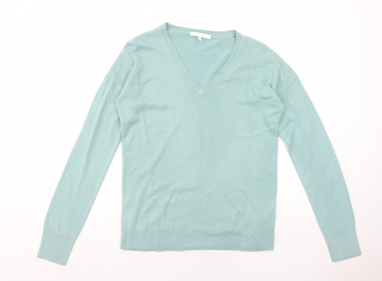 NEXT Womens Green V-Neck Acrylic Pullover Jumper Size 10