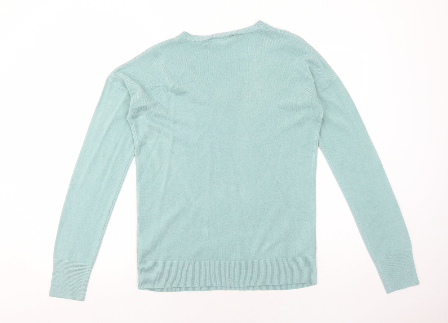 NEXT Womens Green V-Neck Acrylic Pullover Jumper Size 10