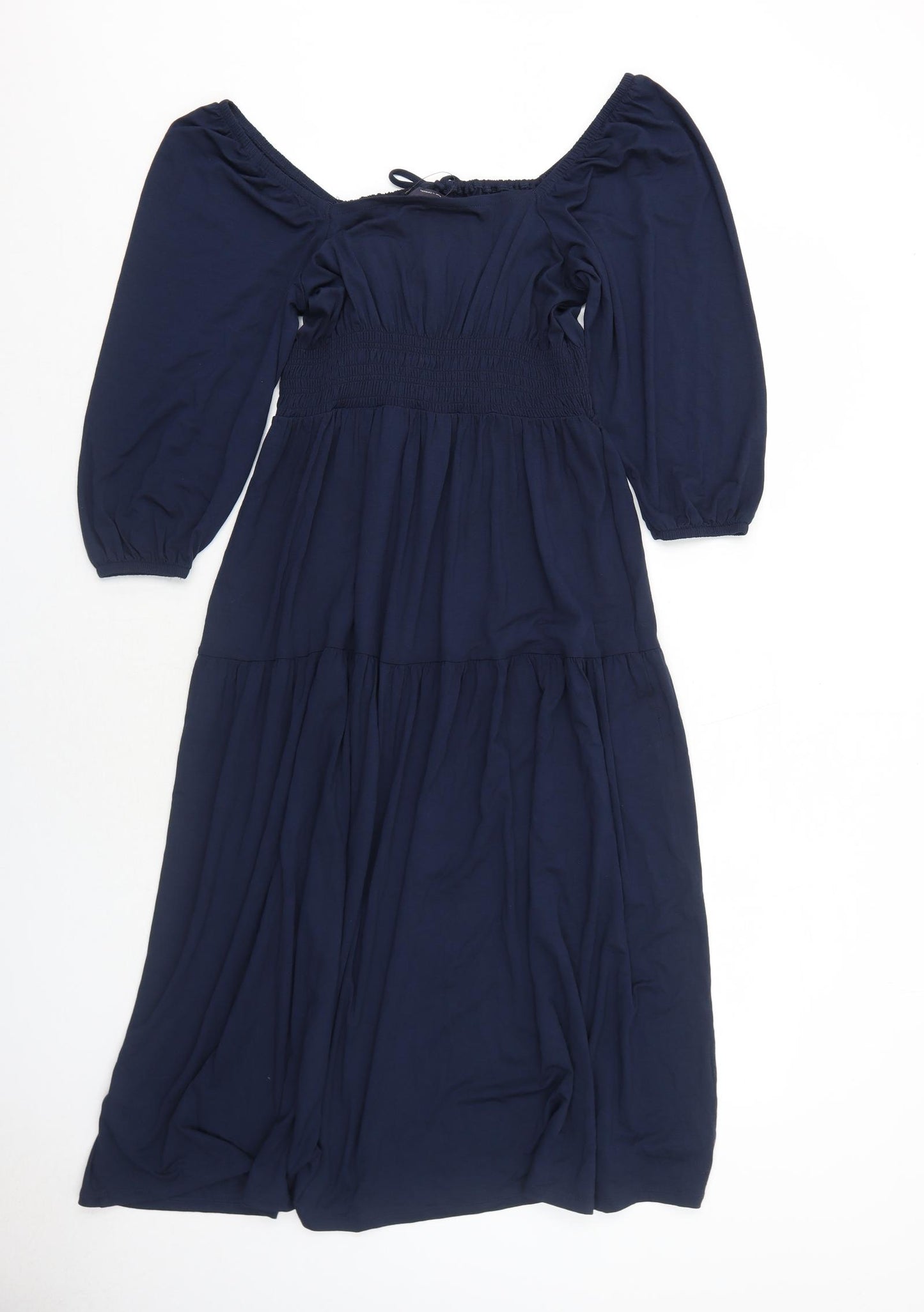 Marks and Spencer Womens Blue Viscose Trapeze & Swing Size 10 Round Neck Pullover