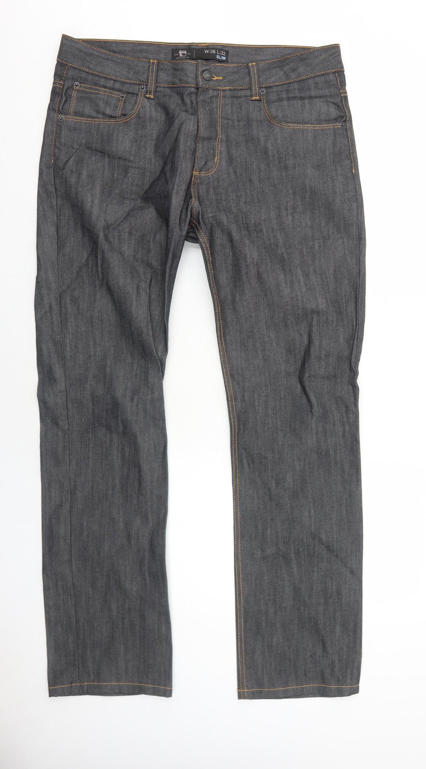 Burton Mens Black Cotton Straight Jeans Size 36 in L32 in Regular Zip