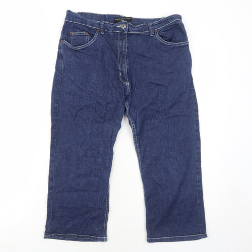 French Connection Womens Blue Cotton Skimmer Shorts Size 6 Regular Zip