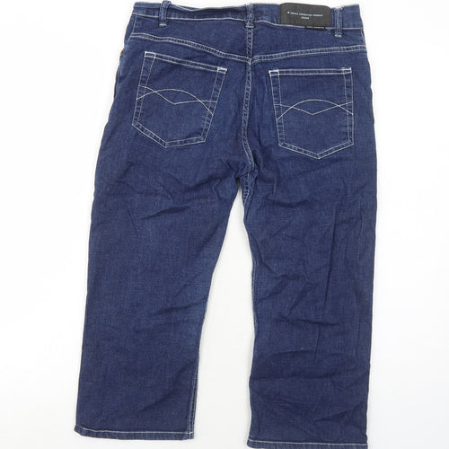 French Connection Womens Blue Cotton Skimmer Shorts Size 6 Regular Zip