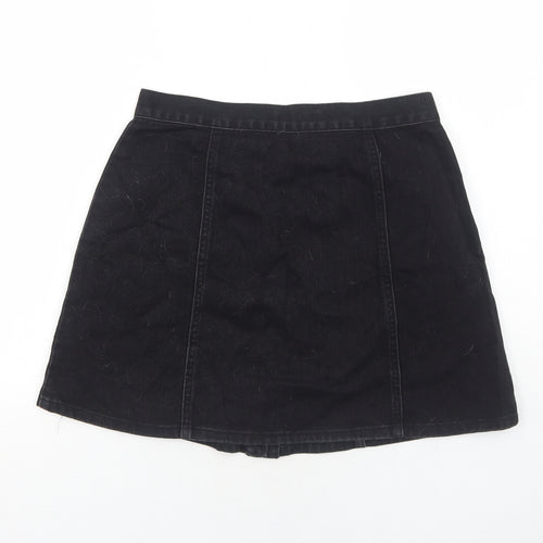Cooperative Womens Black Cotton A-Line Skirt Size M Snap