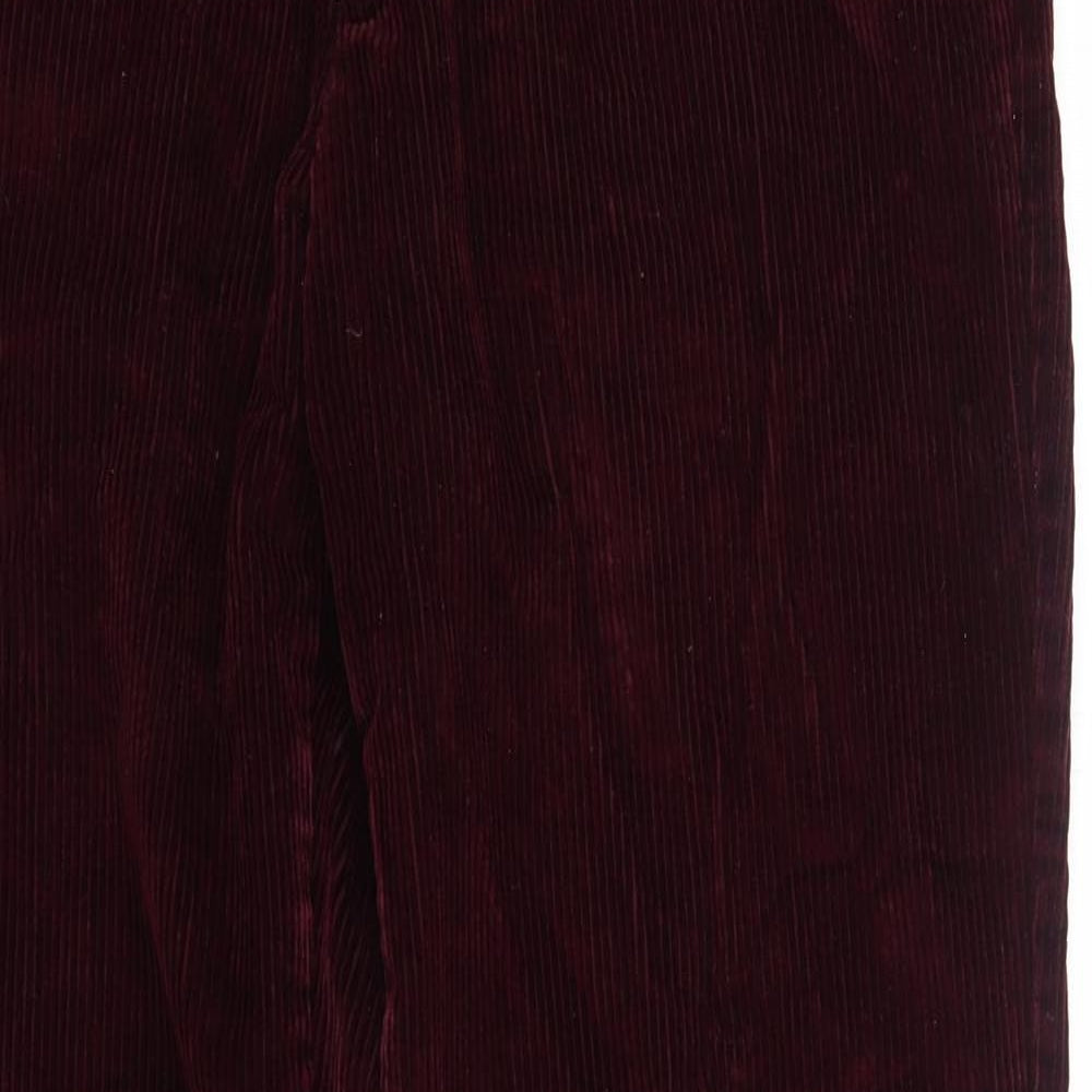 Marks and Spencer Mens Red Cotton Trousers Size 36 in L33 in Regular Zip