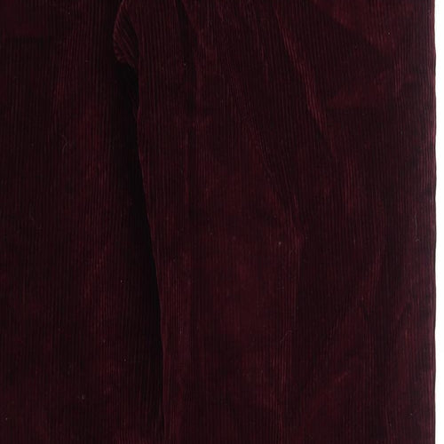 Marks and Spencer Mens Red Cotton Trousers Size 36 in L33 in Regular Zip
