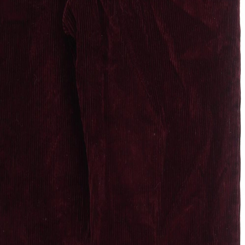 Marks and Spencer Mens Red Cotton Trousers Size 36 in L33 in Regular Zip