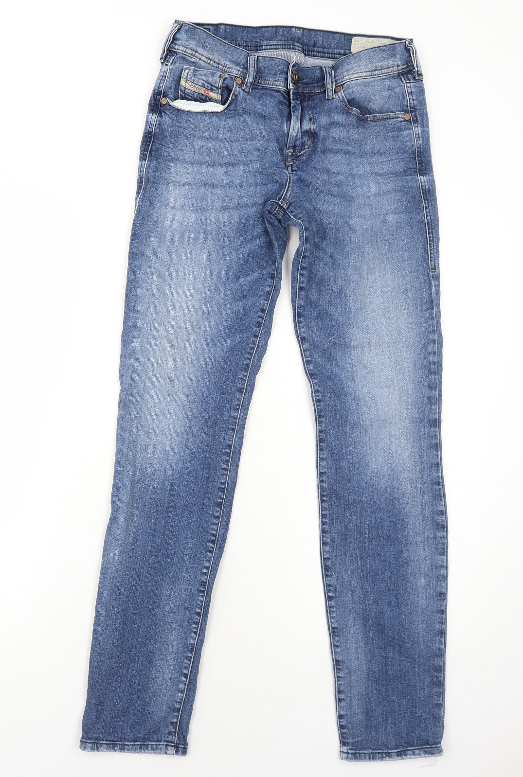 Diesel Mens Blue Cotton Straight Jeans Size 27 in L32 in Regular Zip