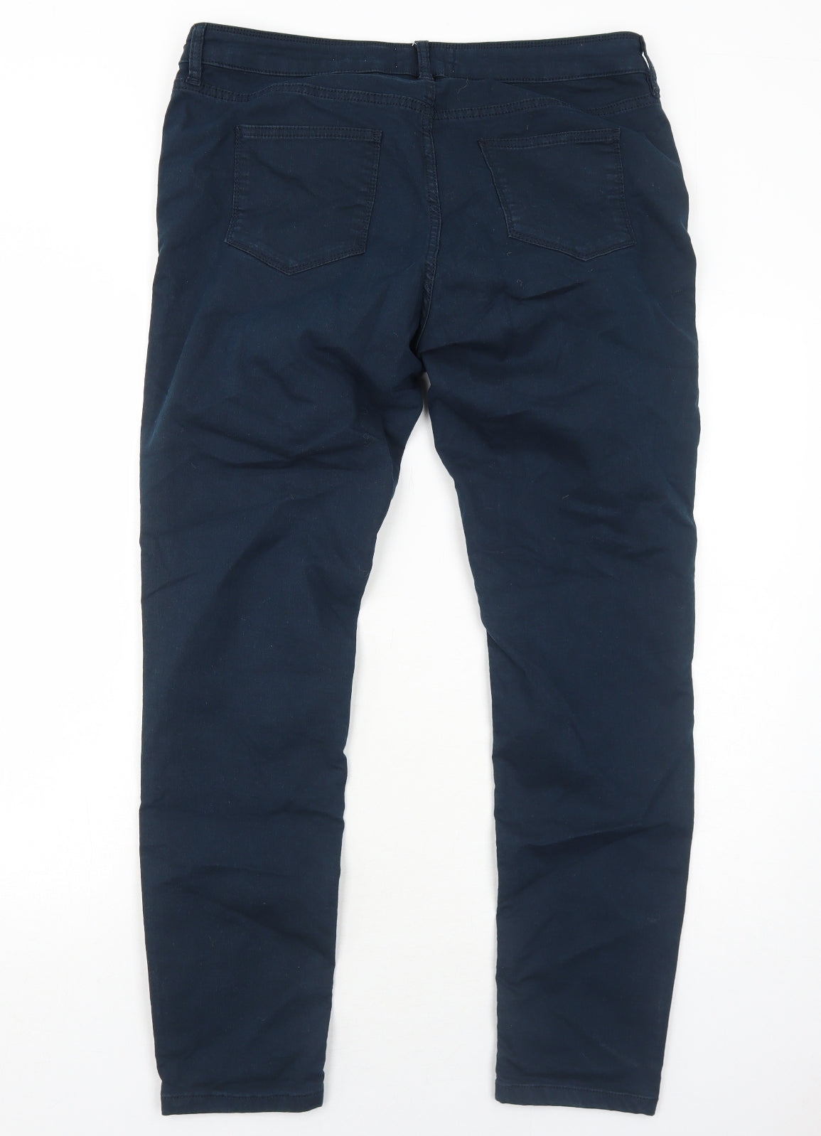 Fat Face Womens Blue Cotton Straight Jeans Size 16 Regular Zip