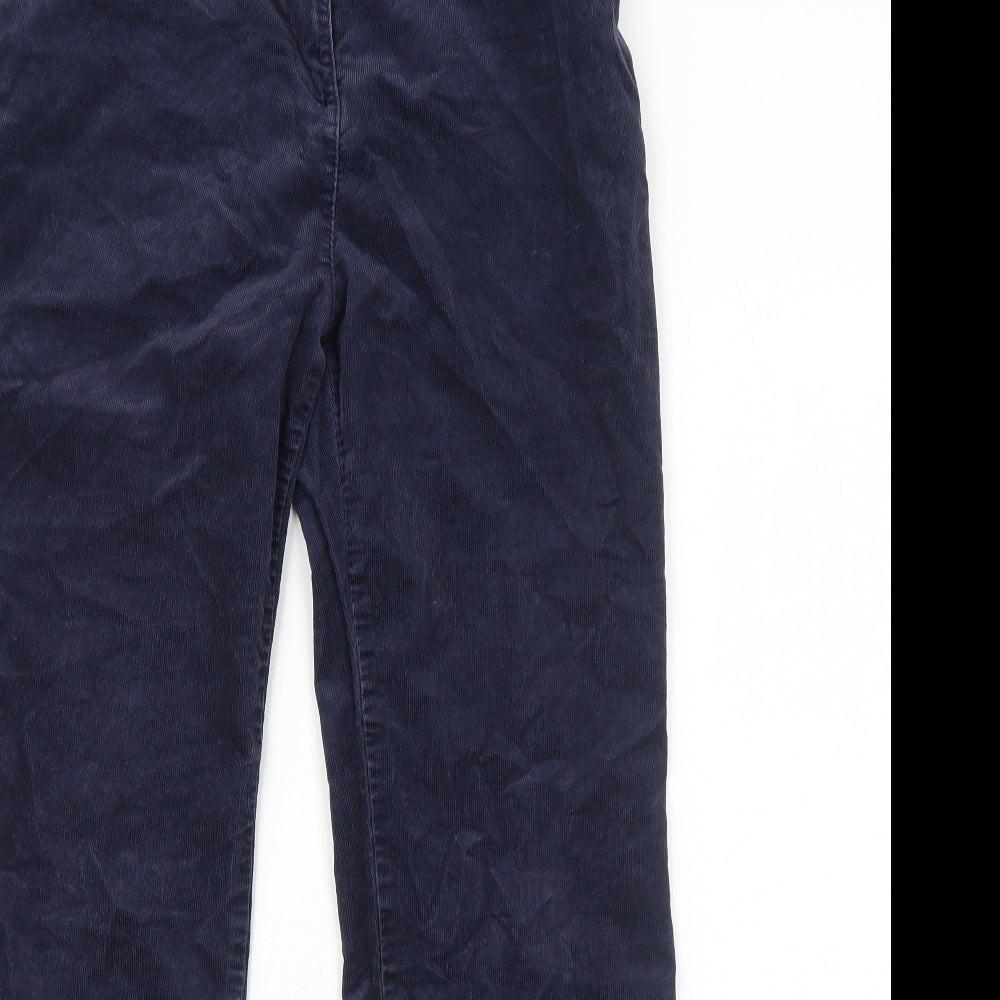 Marks and Spencer Womens Blue Cotton Trousers Size 14 Regular Zip