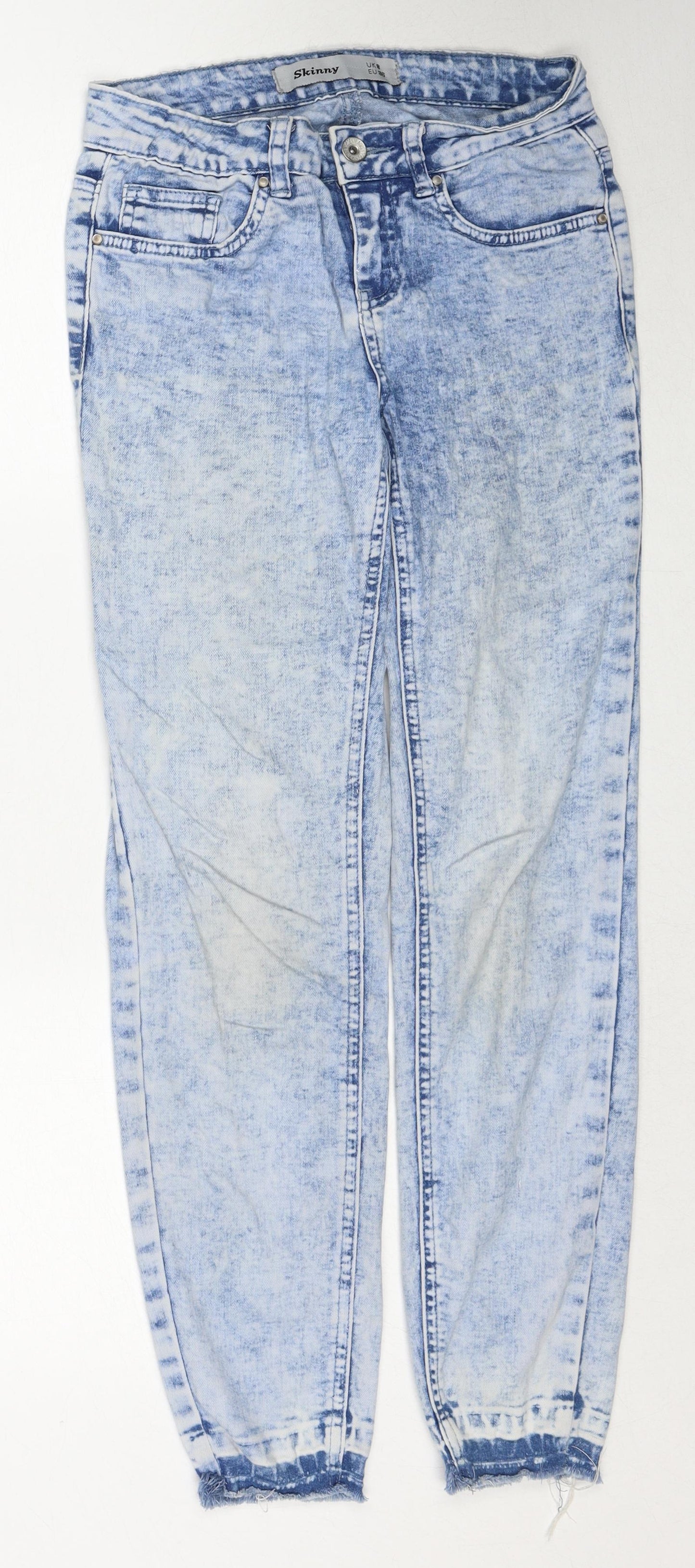 Authentic Womens Blue Cotton Skinny Jeans Size 8 Regular Zip