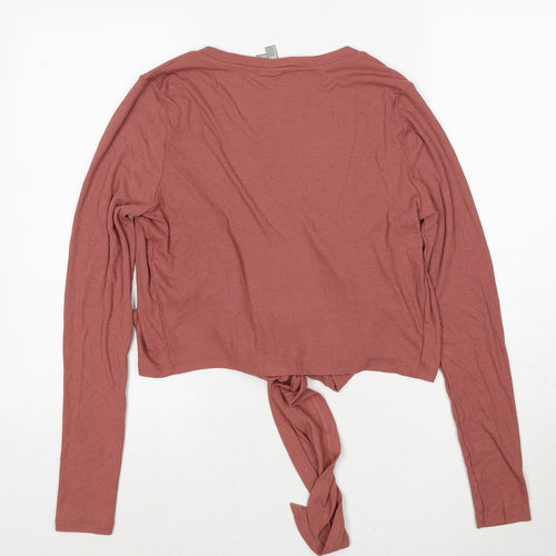 ASOS Womens Beige V-Neck Viscose Wrap Jumper Size 12