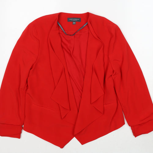 Dorothy Perkins Womens Red V-Neck Polyester Cardigan Jumper Size 8