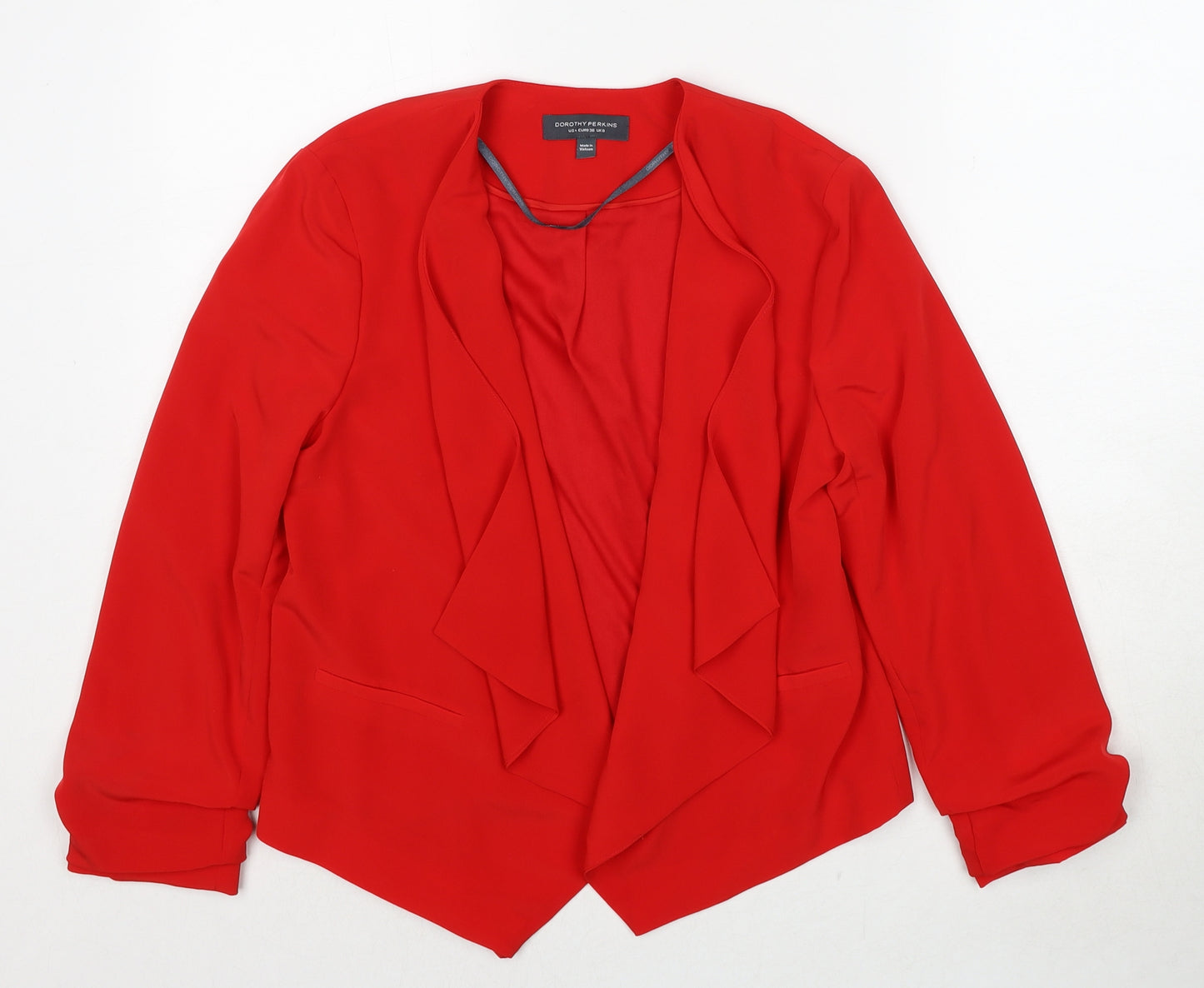 Dorothy Perkins Womens Red V-Neck Polyester Cardigan Jumper Size 8