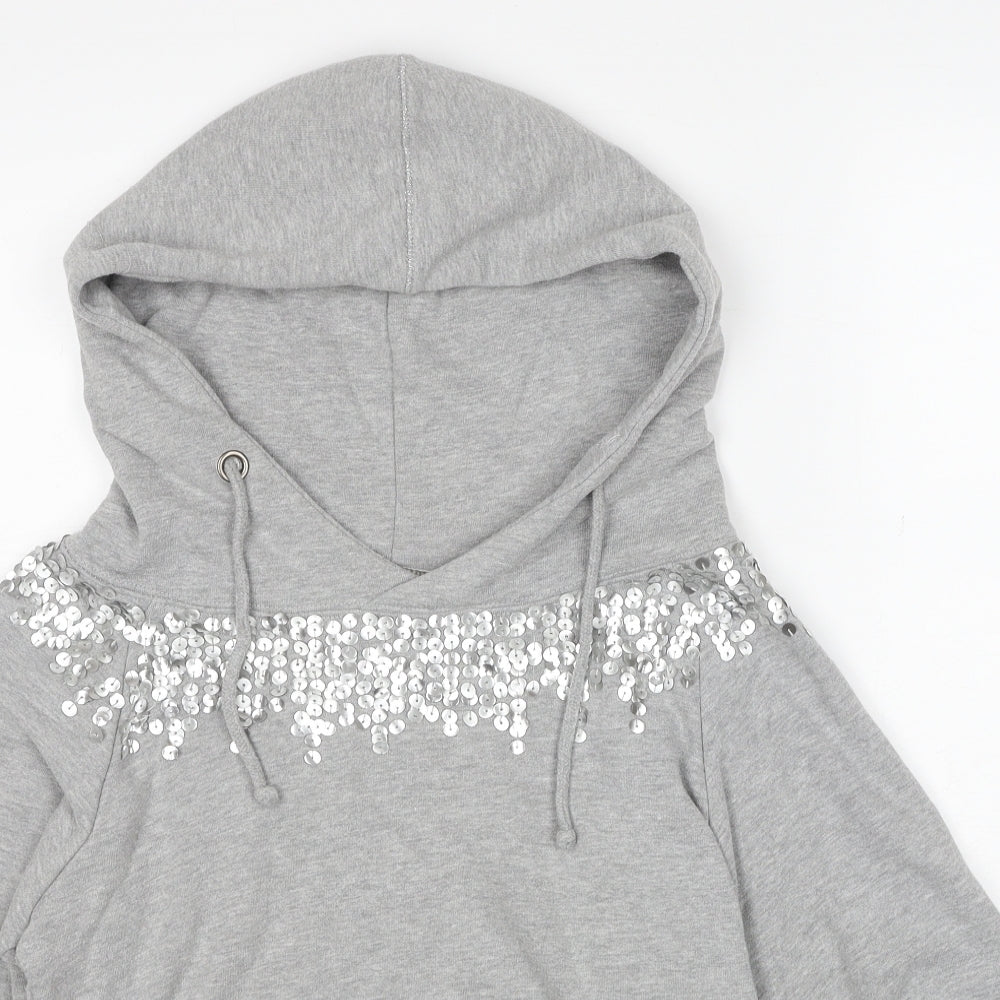 Tennis Womens Grey Cotton Pullover Hoodie Size M Pullover