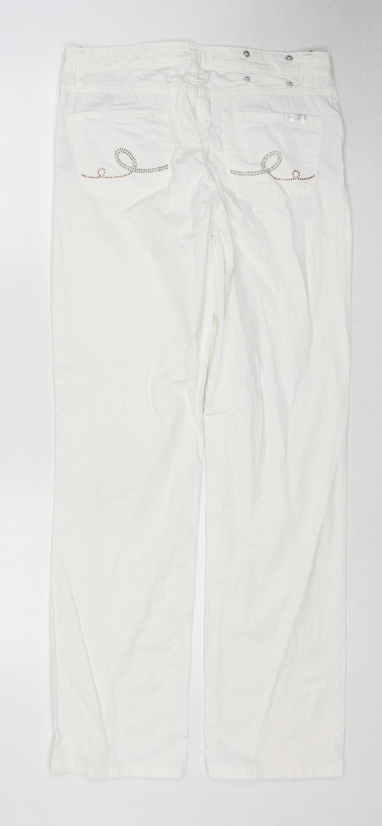 Seven7 Womens White Cotton Straight Jeans Size 29 in Regular Zip