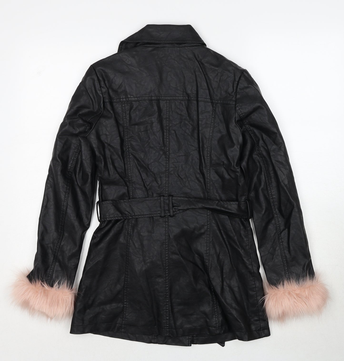 PARISIAN SIGNATURE Womens Black Biker Jacket Size 10 Zip