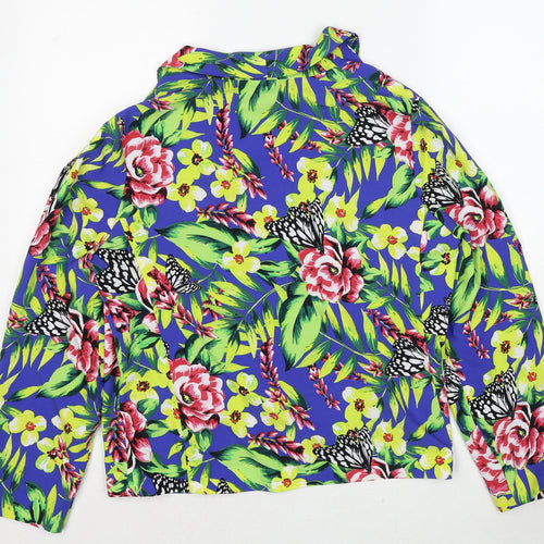 M&Co Womens Multicoloured Floral Jacket Blazer Size 14 - Butterfly Print