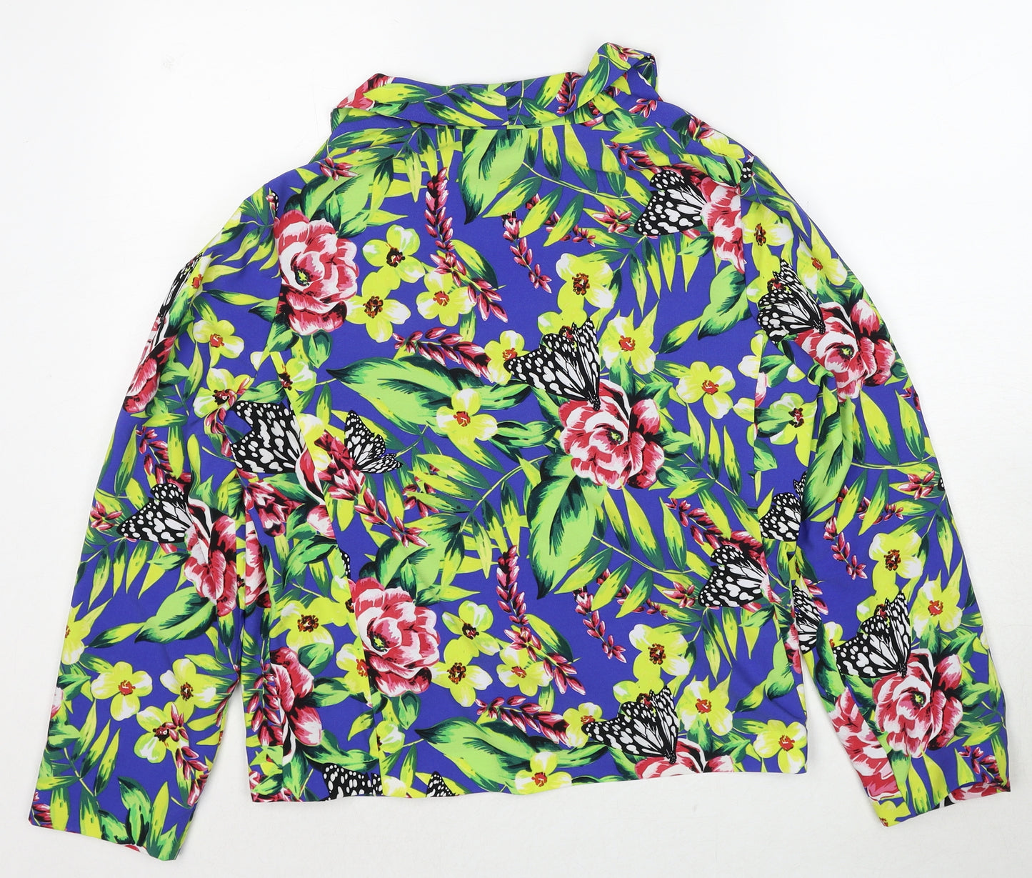 M&Co Womens Multicoloured Floral Jacket Blazer Size 14 - Butterfly Print