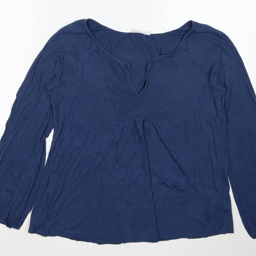 Gap Womens Blue Viscose Basic Blouse Size S V-Neck