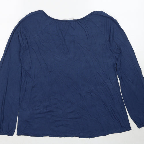 Gap Womens Blue Viscose Basic Blouse Size S V-Neck