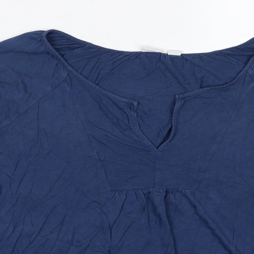 Gap Womens Blue Viscose Basic Blouse Size S V-Neck
