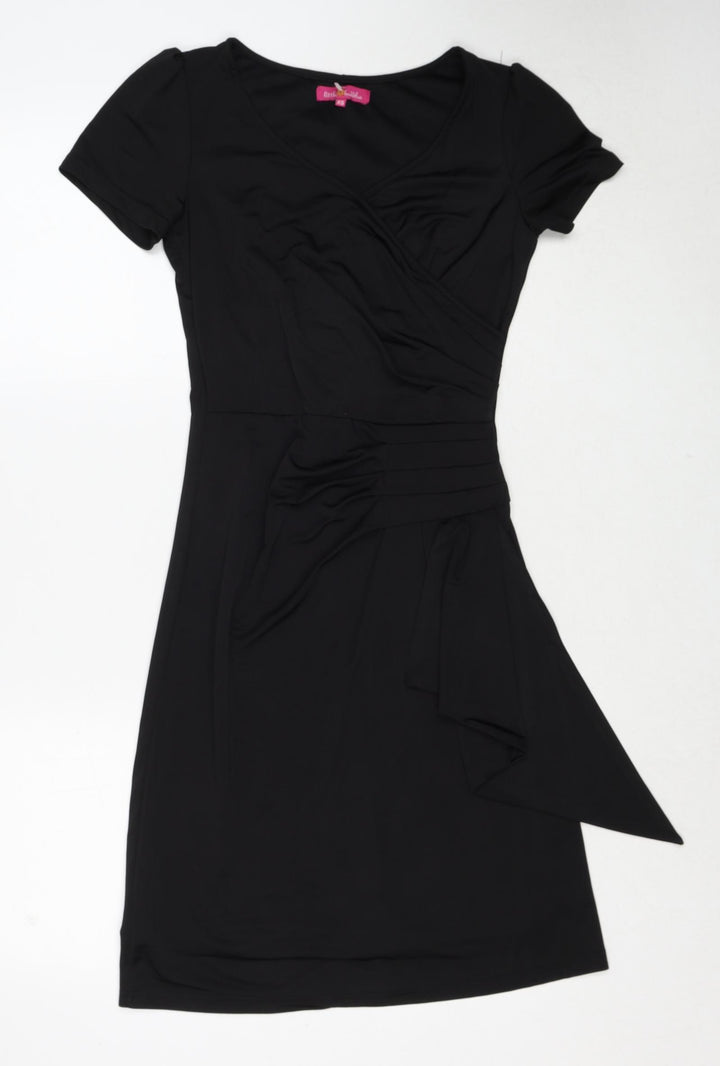 Little Buddha Womens Black Polyester Bodycon Size XS V-Neck Pullover