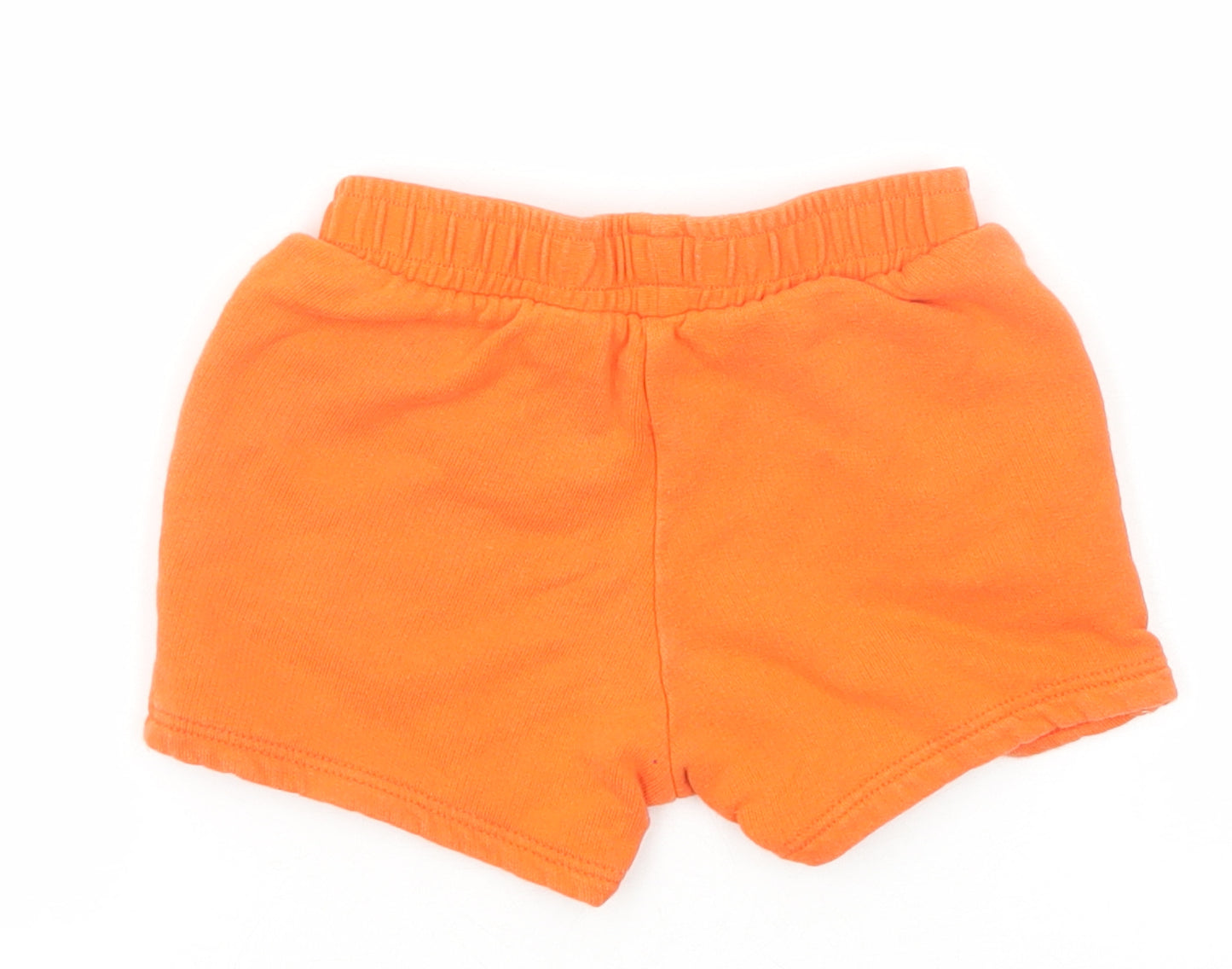 River Island Boys Orange Cotton Sweat Shorts Size 2-3 Years Regular Drawstring