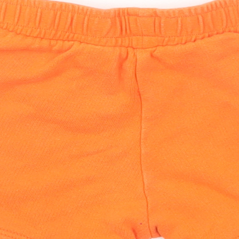 River Island Boys Orange Cotton Sweat Shorts Size 2-3 Years Regular Drawstring