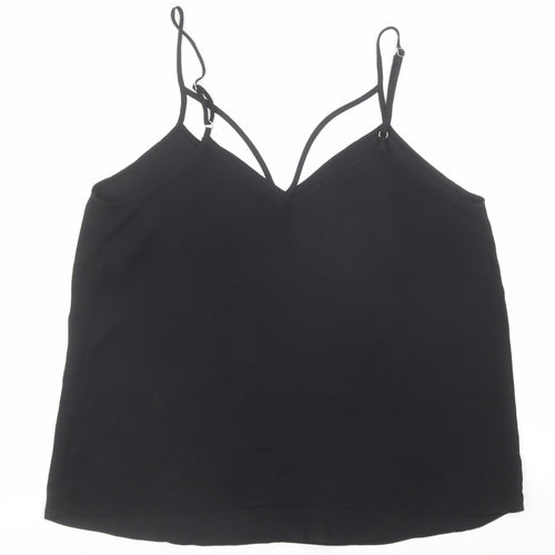 River Island Womens Black Polyester Camisole Tank Size 10 V-Neck