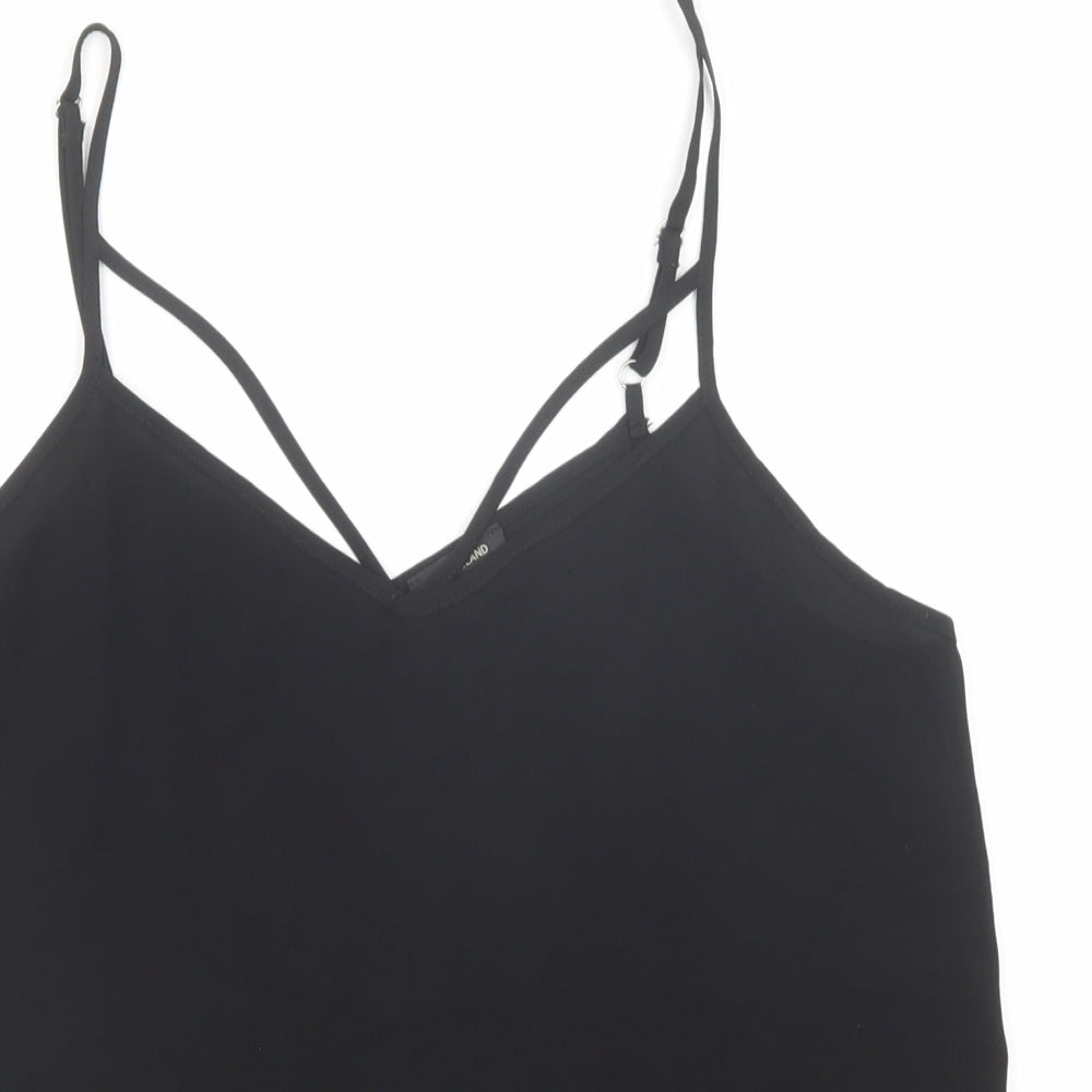 River Island Womens Black Polyester Camisole Tank Size 10 V-Neck