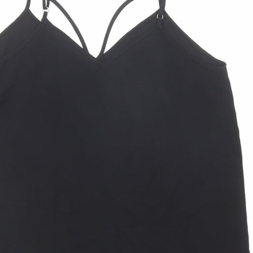 River Island Womens Black Polyester Camisole Tank Size 10 V-Neck